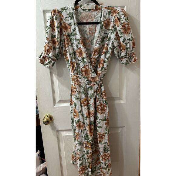Happy X Nature Floral Wrap Dress With Pockets XS - Picture 1 of 6